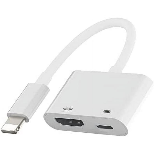 Apple MFi Certified Lightning to HDMI Adapter, 1080P Digital AV with Charging Port, Compatible