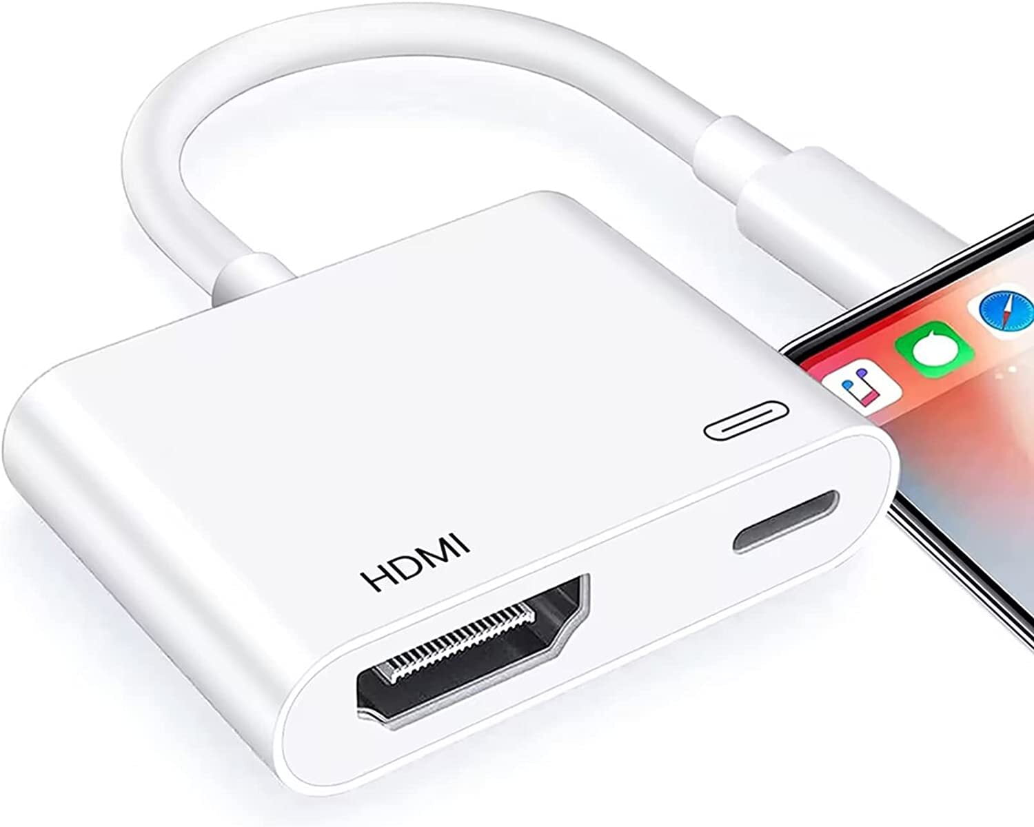 Adaptador Lightning a HDMI para iPhone 12/12 Pro Max 11 Pro/XS/XR/X/8 7 6  Plus SE, iPad Pro Mini 2, conector iPhone a HDMI compatible con iOS 10 ~