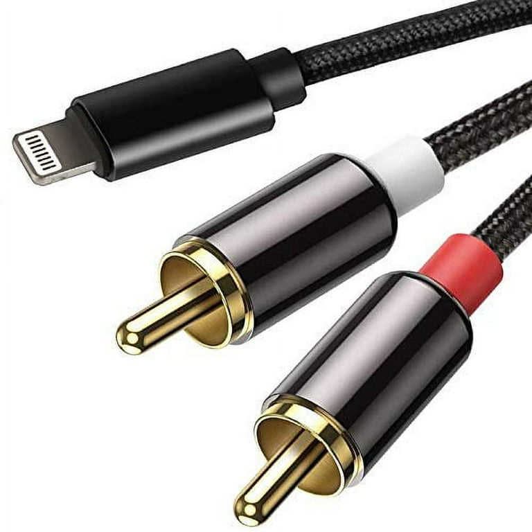 Apple MFi Certified Lightning to RCA Cable for iPhone IPA-d, 2-Male Y  Splitter Aux Audio Cord Compatible with iPhone 12 Pro/11/11 Pro/XS/X/8/7/6