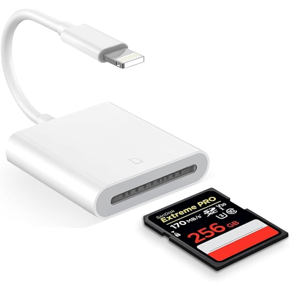 (Apple MFi Certified) Lightning to SD Card Camera Reader for iPhone,Trail Camera Viewer SD Memory Card Reader Adapter Compatible with iPhone 14/13/12/11/XS/XR/X/8/7/iPad,Plug and Play