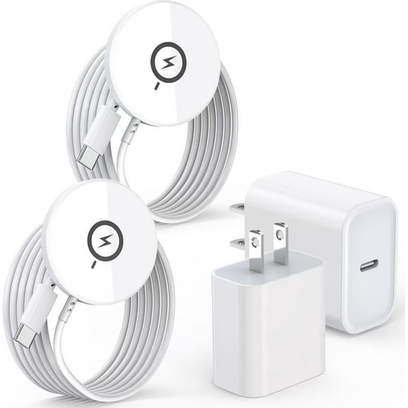 Apple MFi CertifiedMagnetic Wireless Charger 10FT Apple Magsafe Charger,2Pack Fast Mag-Safe Charging Wireless iPhone Charge Pad 10Foot USB C Block Adapter for iPhone 17 16 15 14 13 12 Series