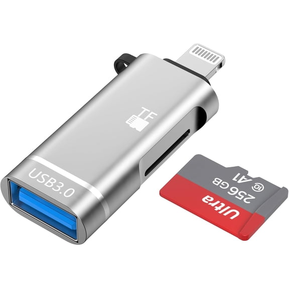 [Apple MFi Certified] SD Card Reader for iPhone iPad,Memory with USB Camera Adapter Trail Game Viewer Supports TF MicroSD 14 13 12 11 XS XR 8 7 iPad