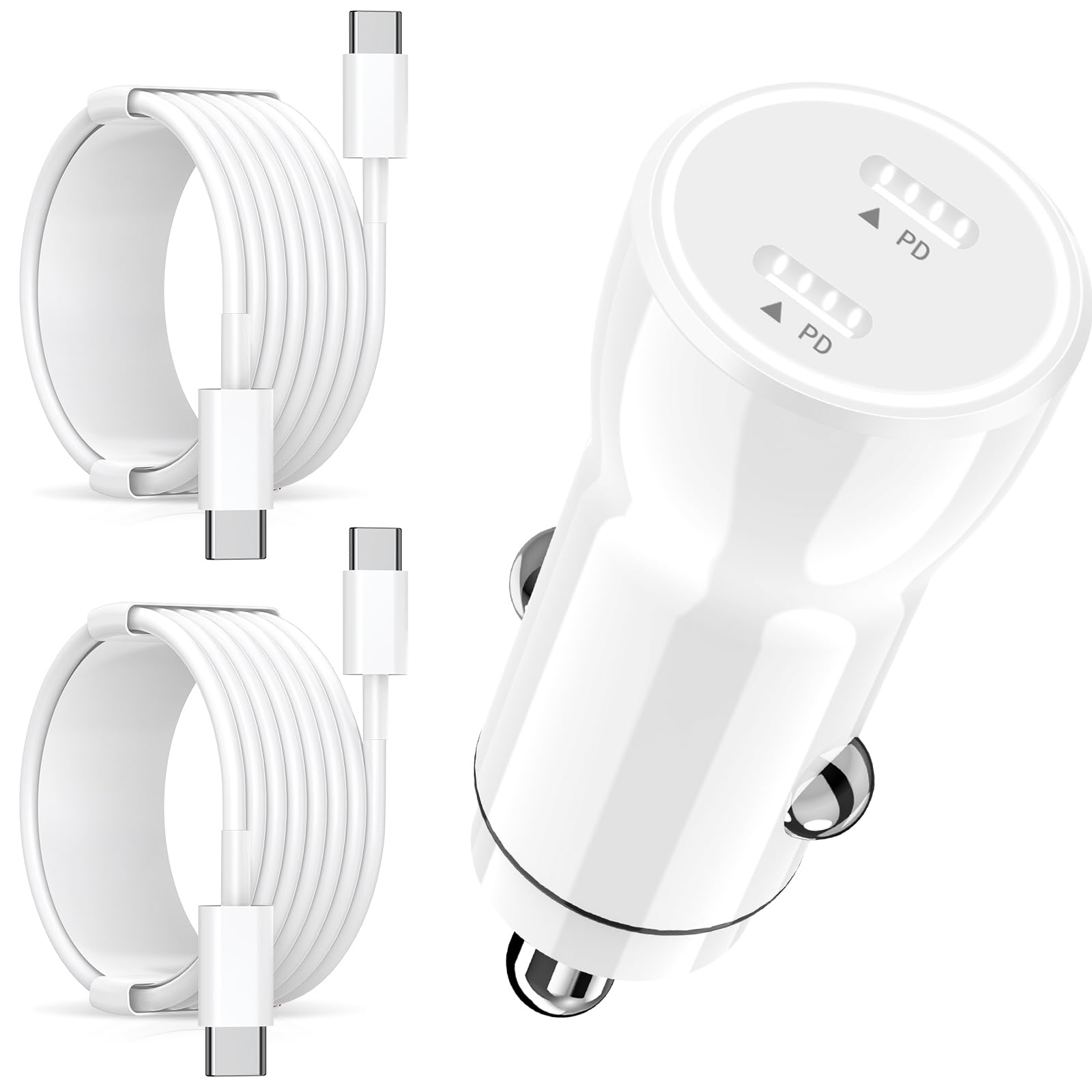 [Apple MFi Certified] iPhone 15 Fast Car Charger, 72W PD Dual USBC