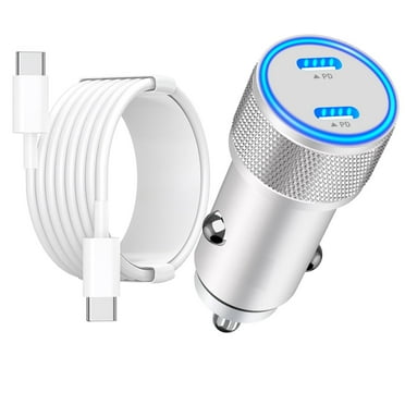 【Apple MFi Certified】iPhone 16 Car Charger Fast Charging, 90W Dual PD Power Cigarette Lighter USB-C Car Carplay Charger with 2Pack Type-C Cable for iPhone 16 Pro/16 Pro Max/15/15 Pro/iPad Pro
