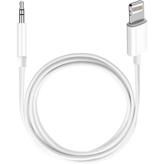 (Apple MFi Certified) iPhone AUX Cord,Lightning to 1/8 Inch Audio Cable,3.3ft, Headphone Jack Adapter Male Aux Stereo Cable Compatible for 14/13/12/11/XR/X/8/7 (White)