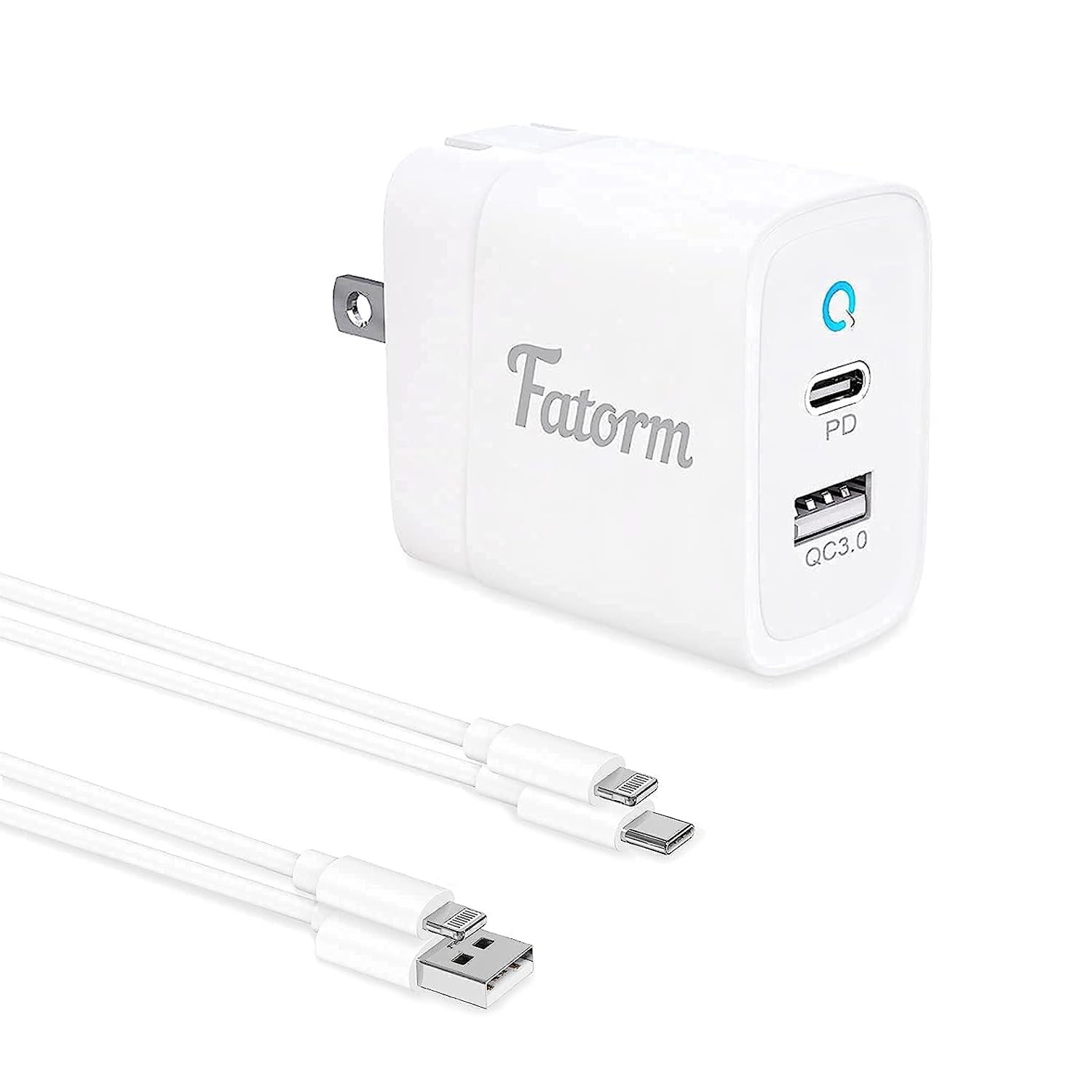 [Apple MFi Certified] iPhone Fast Charger, 20W 2 Ports PD/QC3.0 Power