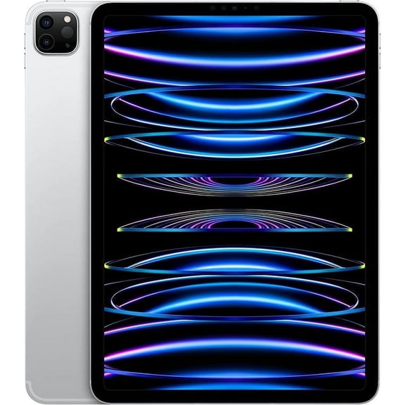 Pre-Owned Apple, MNXD3LL/A, iPad Pro, Generation 4, Front-Facing Camera, 128GB Cellular (2022), Silver/11 inch