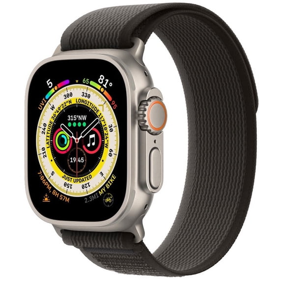 Restored Apple, MQF53LL/A, Watch Ultra, GPS+Cel, 49MM Titanium Case Black/Gray Loop, 1,1