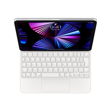 Apple Magic Keyboard: iPad Keyboard case for iPad Pro 11-inch (1st, 2nd, 3rd, 4th gen) and iPad Air (4th, 5th gen, and M2), Great Typing Experience, Built-in trackpad, French - White
