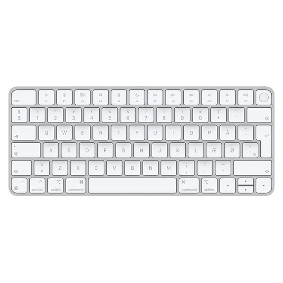 Apple Magic Keyboard with Touch ID: Wireless, Bluetooth, Rechargeable. Works with Mac Computers with Apple Silicon; Danish - White Keys