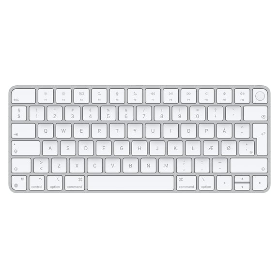 Apple Magic Keyboard with Touch ID: Wireless, Bluetooth, Rechargeable. Works with Mac Computers with Apple Silicon; Danish - White Keys