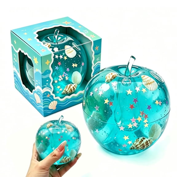 Apple Marine Shells Stress Ball, Fruit Squishies Toy, Soft Slow Rise Anxiety Relief Sensory Toy, Squeeze Pinch Toy, Stretchy Fidget Toy