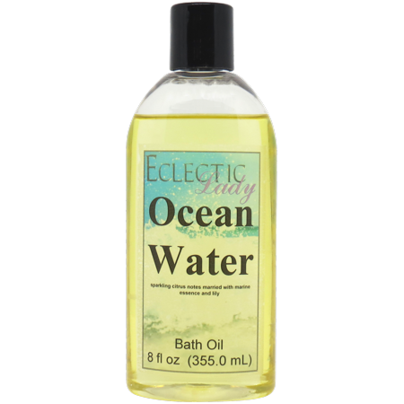 Ocean Water Bath Oil - Scented Body Oil - Relaxing & Moisturizing Bathing Oil - Fragrance Body Oil For Dry & Rough Sensitive Skin - 8 oz