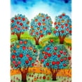 thumbnail image 1 of Apple Orchard Trees Ready For Harvest Folk Art Landscape Watercolour Painting Unframed Wall Art Print Poster Home Decor Premium, 1 of 4