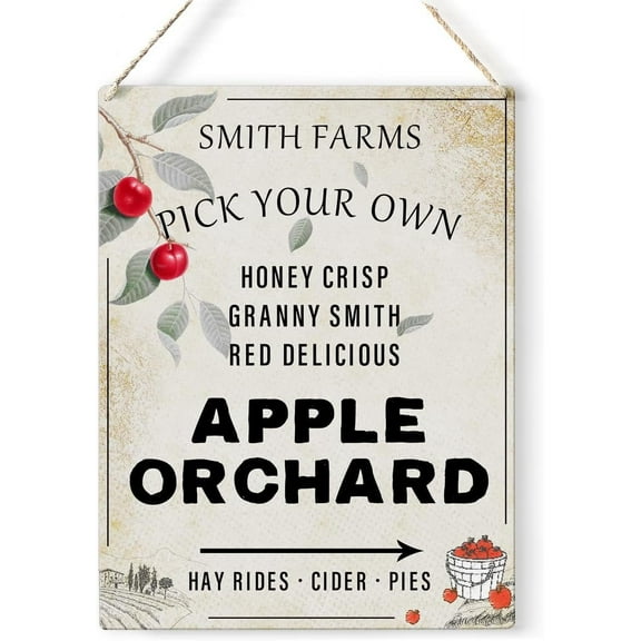 Apple Orchard Wood Sign Summer Apple Wooden Signs Rustic Hanging Plaque Home Wall Art 8x10 Sign Wall Decor for Home Kitchen Farmhouse