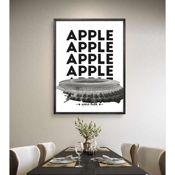 Apple Park Poster Cupertino Architecture Print Modern Black And White Tech Decor Wall Art , Poster Print Only