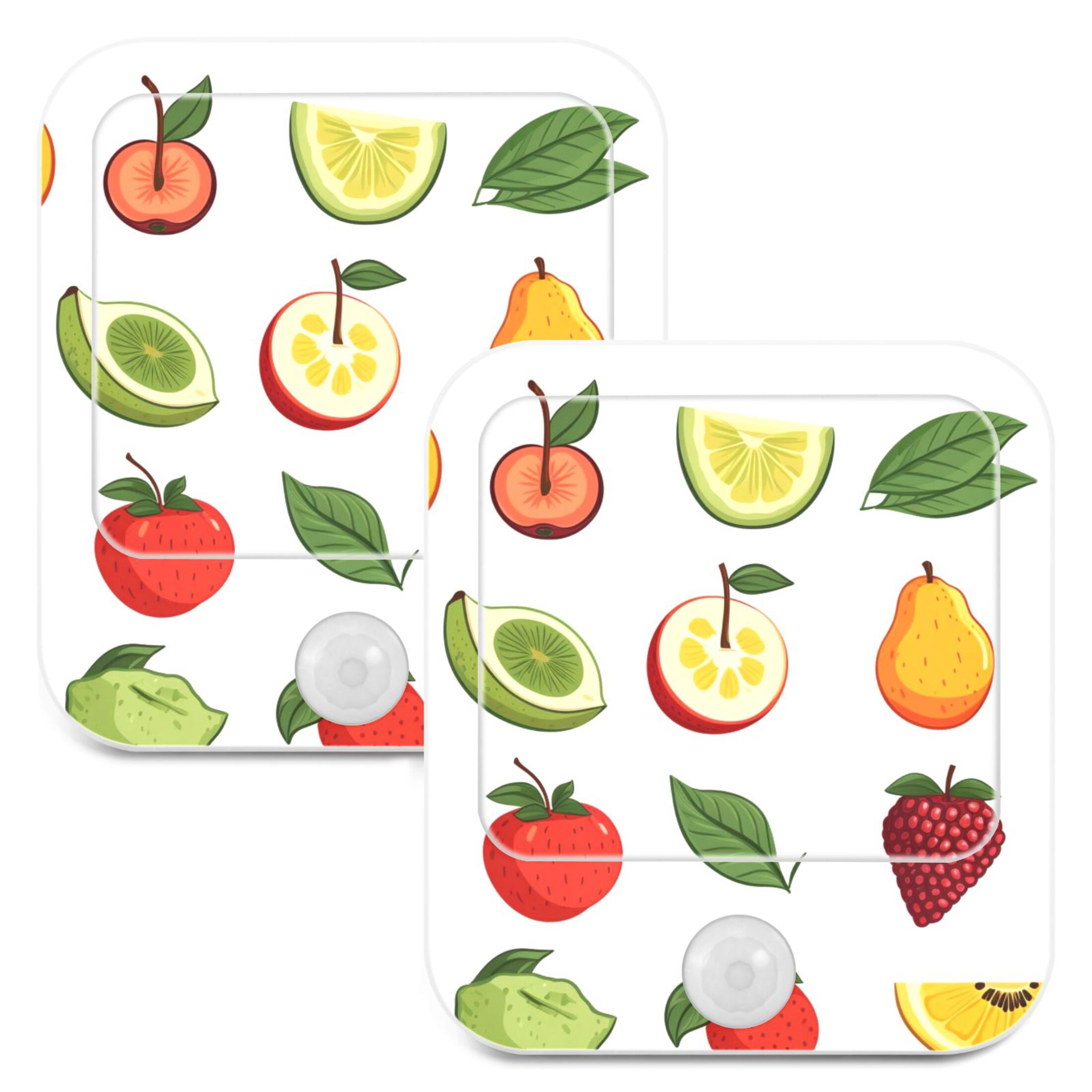 Apple Pear Banana Lime Grape LED Motion Sensor Night Light 2 Pcs Plug ...