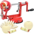 thumbnail image 1 of Apple Peeler Corer, 5 in-1 Apple Peeler Slicer Corer, Durable Heavy Duty Apple Peeler Slicer with Stainless Steel Blades and a Powerful Suction Base for Apples and Potato(Red), 1 of 9