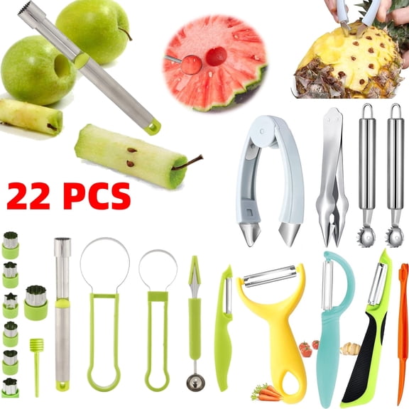 Apple Peeler Corer Strawberry Huller Vegetable Fruit Cutter Melon Baller Scoop Fruit Tools Kitchen Gadgets