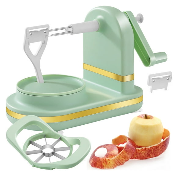 Apple Peeler Slicer Stainless Steel Apple Slicer Ajustable Rotary Apple Divider with Sharp Blade Hand-Cranked Fruit Peeler for Kitchen Reusable Apple Peeler with Powerful Suction Base for Apple Pear