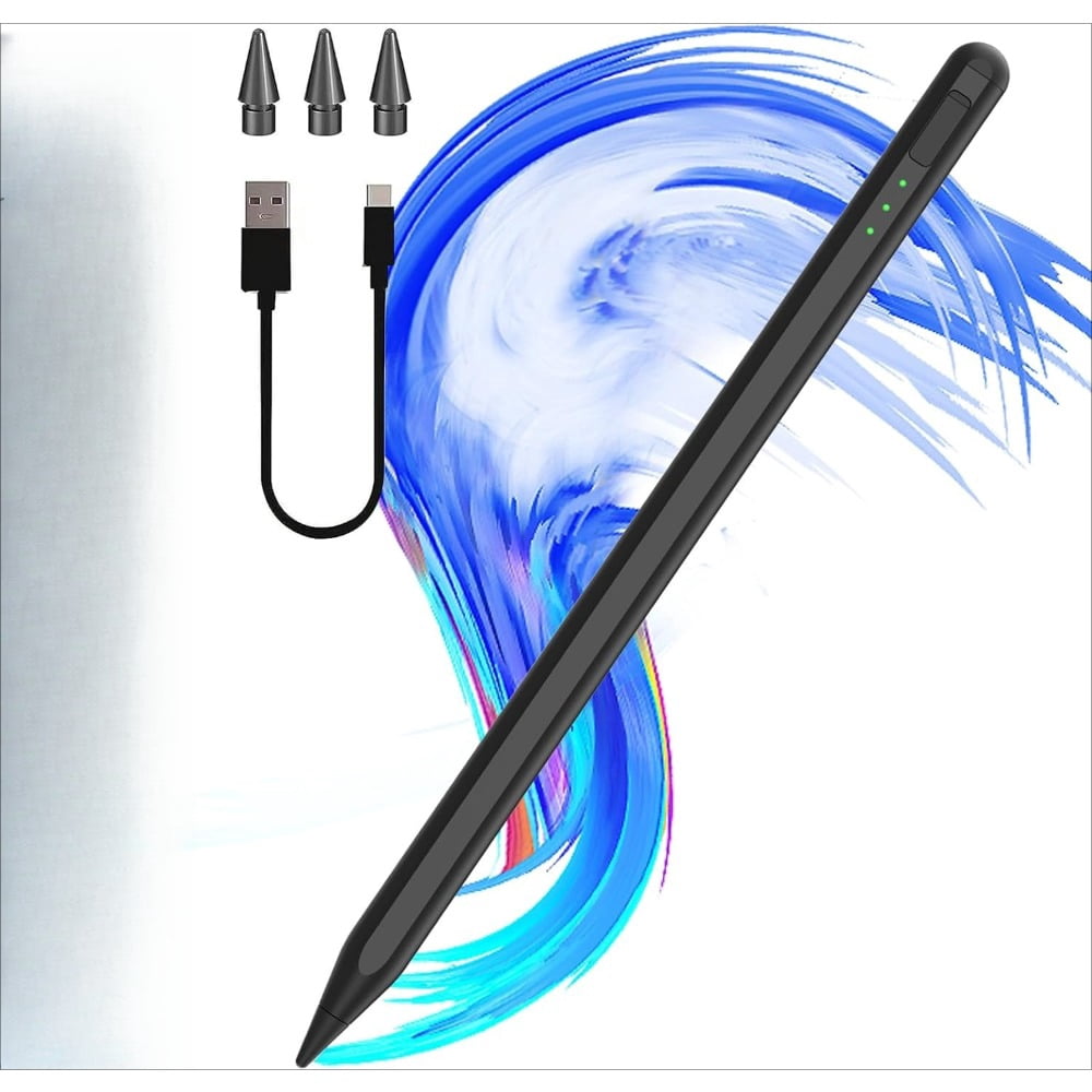 Apple Pencil Alternative Flat Stylus with Tilt & Palm Rejection for iPad 11/10/9/8/7/6, Air 3/4/5, Pro 12.9/11, Mini 6/5, M2/M4/A16, Samsung Android Huawei