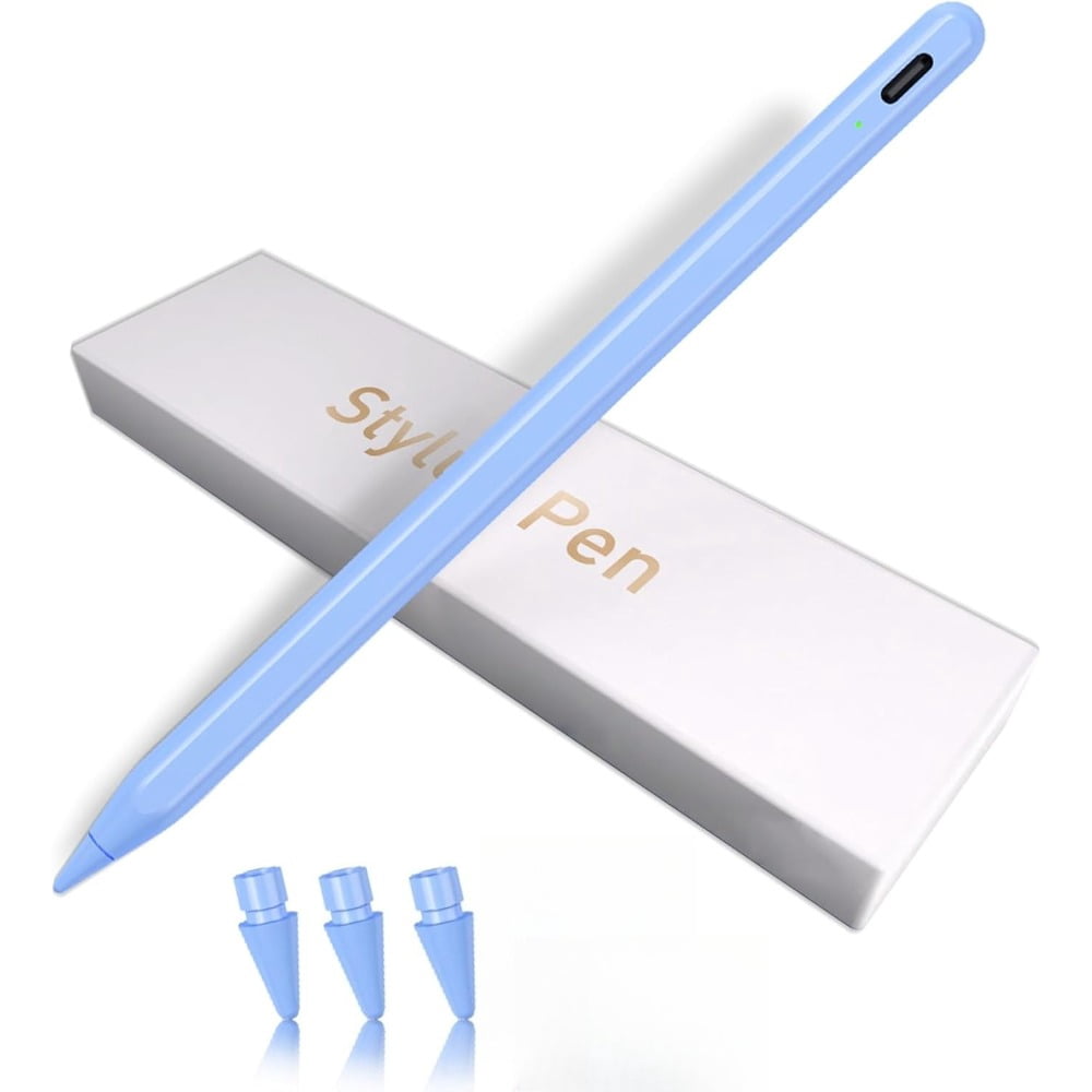 Apple Pencil Alternative Flat Stylus with Tilt & Palm Rejection for iPad 11/10/9/8/7/6, Air 3/4/5, Pro 12.9/11, Mini 6/5, M2/M4/A16, Samsung Android Huawei