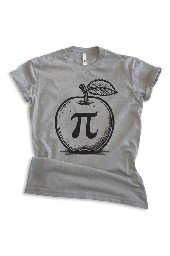 Apple Pi T-shirt, Unisex Women's Men's Shirt, Apple Pie Math Teacher Science Algebra Thanksgiving, Dark Heather Gray, X-Small