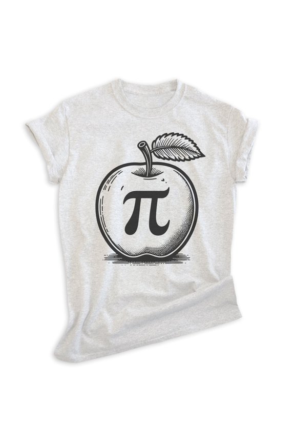 Apple Pi T-shirt, Unisex Women's Men's Shirt, Apple Pie Math Teacher Science Algebra Thanksgiving, Heather Ash, X-Small