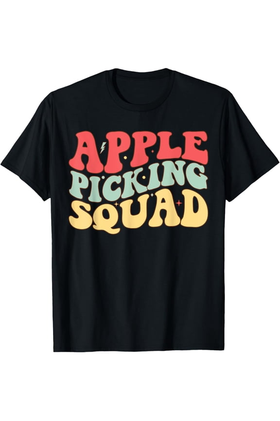 Apple Picking Squad Apple Picking Crew Groovy Orchard Farmer T-Shirt