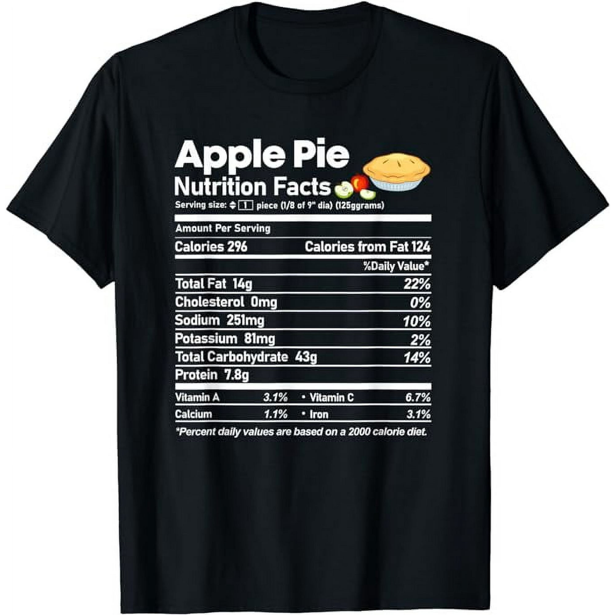 Apple Pie Nutrition Facts Funny Thanksgiving Christmas T-Shirt ...