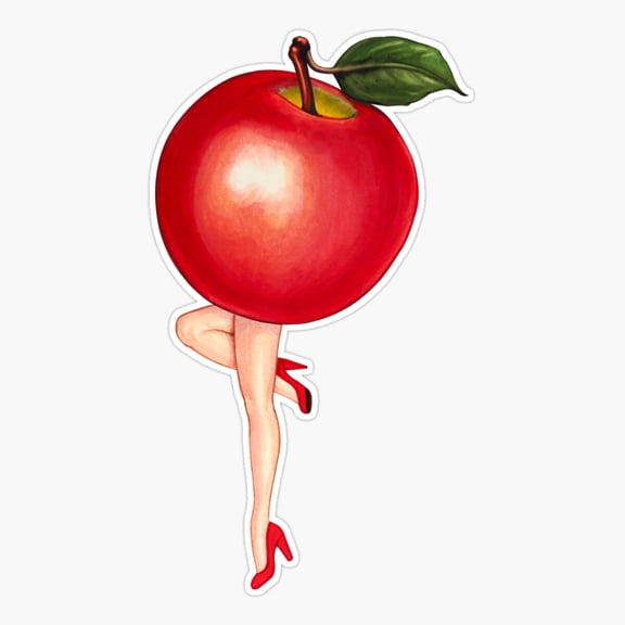 Apple Pin-Up Er, Phone Decal Water Bottle Stickers Car Decals, Funny Birthday Gift