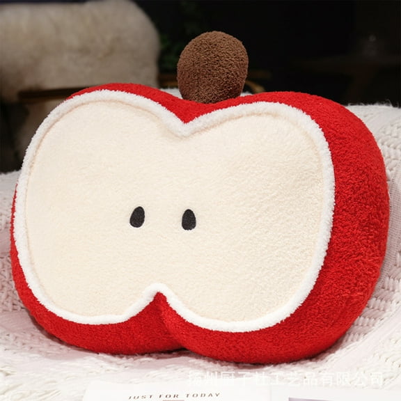 Apple Plush Decorative Pillow, Cute Apple Shaped Pillow With Soft Stuffing, Holiday Christmas Pillow For Sofa, Bed, Or Office Chair Seasonal Fruit Themed Accent Decoration