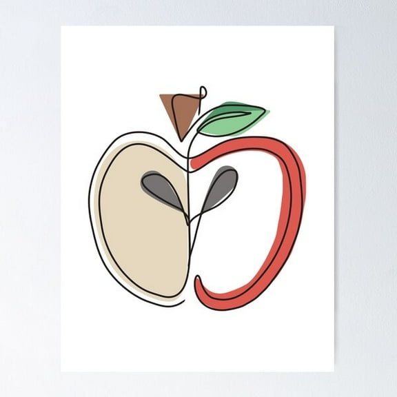 Apple Poster Wall Art, Modern Wall Decor For Living Room Bedroom, 8x12 UNFRAMED