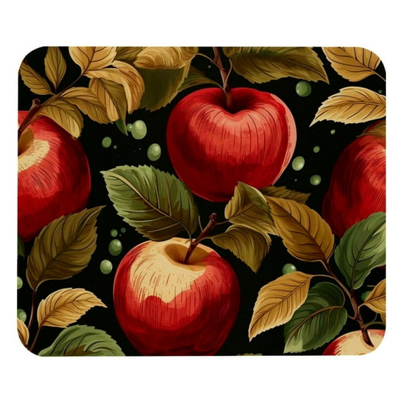 Apple Printed Square Desk Mat Mousepad, 8.3x9.8 Inch, Non-Slip Rubber Bottom, Suitable for Office and Gaming