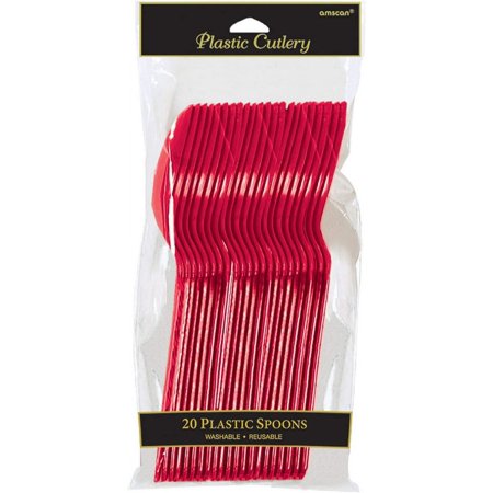 Apple Red Plastic Spoons