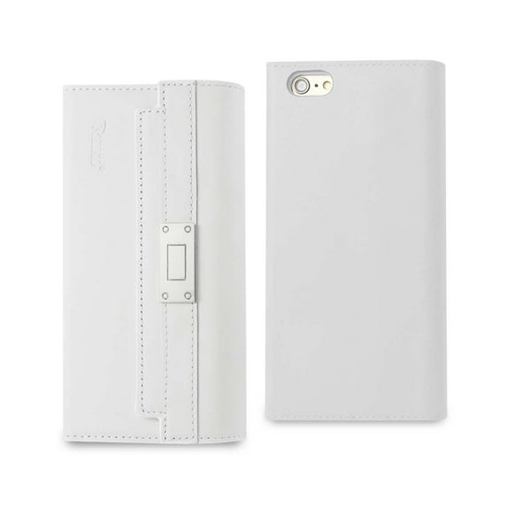 Apple Reiko brand for iphone 6s Plus Genuine Leather Rfid Wallet Case And Metal Buckle Belt In Ivory