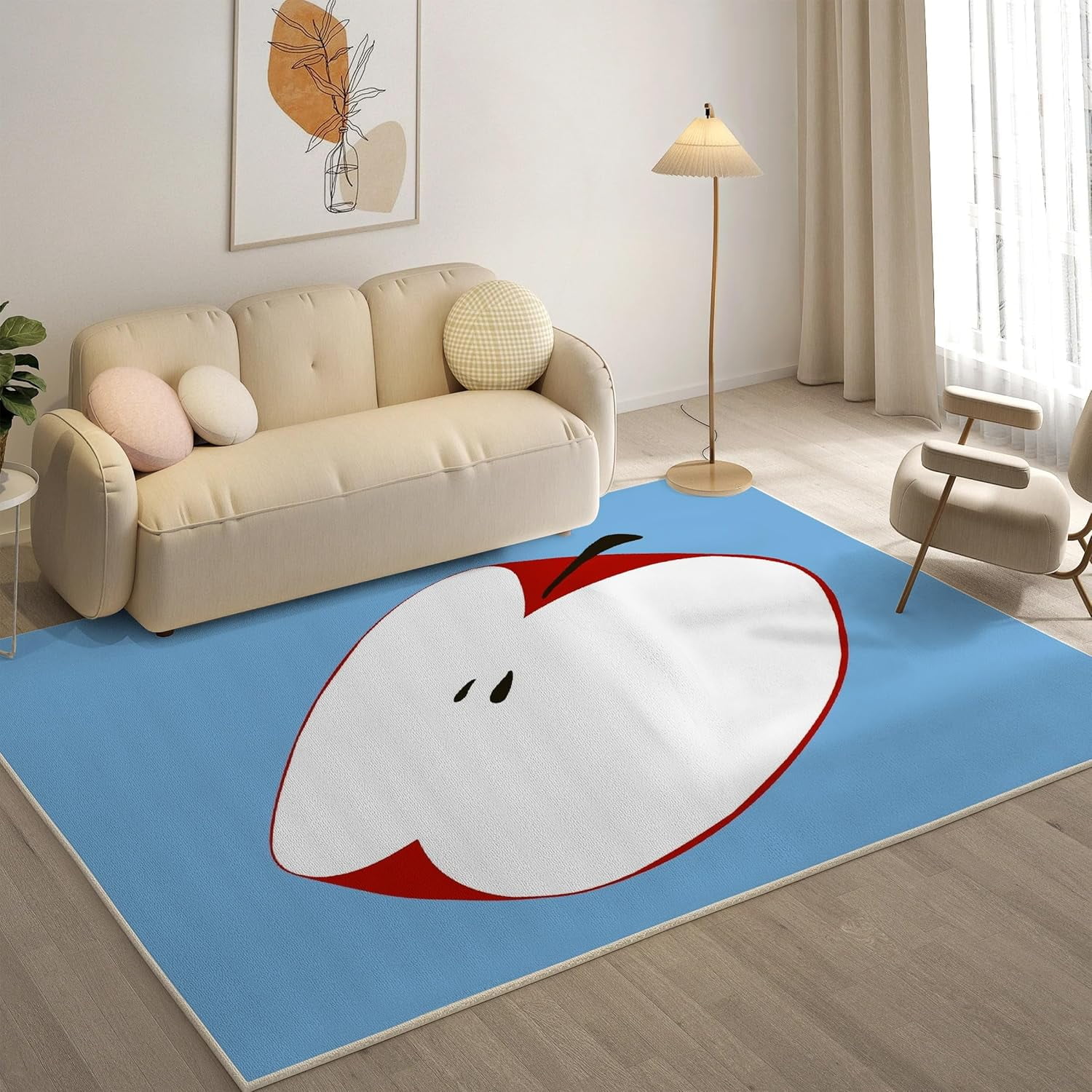 Apple Rug Blue Area Rug Apple Carpet For Bedroom Living Room Bedside ...