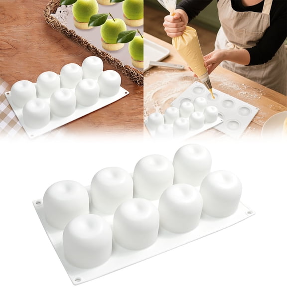 Apple Shape 8 Grid Silicone Mold Non Stick Casting Mould for Cakes Mousses Desserts Baking Pan Kitchen Tool Easy Release