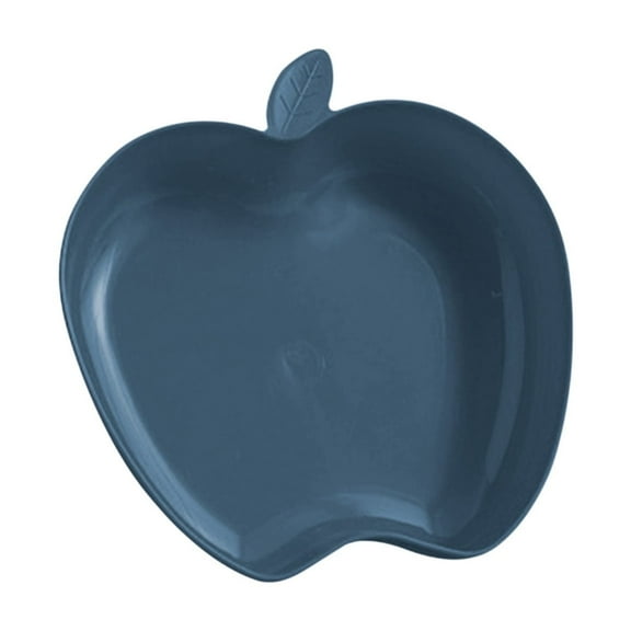 Apple Shape Plastic Plates - Dishwasher & Microwave Safe Reusable Lightweight Dinnerware for Kitchen/Camping, 3.35x3.15 Inches (Blue)