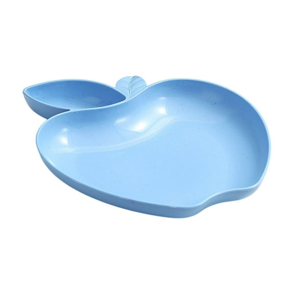 Apple Shape Plates School Season Dessert Plates Apple Shape Salad Plate Serving Platter, Dumpling Serving Plate with Conneted Dipping Sauce Cups, Appetizer Plates