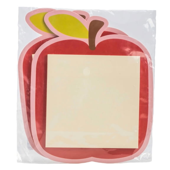 Apple Shape Sticky Notes 30 Sheets, 2 count, 3.93 x 5 x 0.14 in, Teacher Appreciation Gift