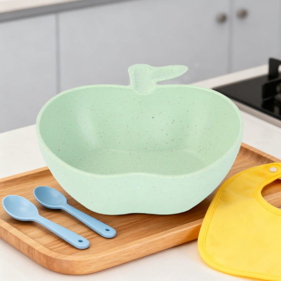 Apple Shaped Bowl, Plastic Dish with Cute Design, Food-Grade Material for Safe Meals,Dishwasher Safe, Ideal for Meals and Snacks, Adds Fun to Dining Experience