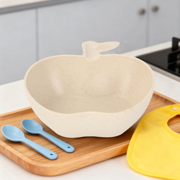 Apple Shaped Children's Bowl Tableware Baby Party Tableware Plastic Material for Snacks Fruits and Desserts