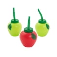 thumbnail image 1 of Apple-Shaped Cups with Straws, Party Supplies, Party, 12 Pieces, 1 of 1