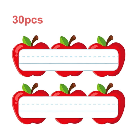 Apple Shaped Name Stickers Self Adhesive Name Labels Writeon Desk Tags Student Identifier Classroom Decor School Paper Ornament for Preschool Elementary Teachers Organization Supplies