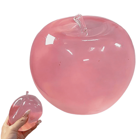 Apple-Shaped Squeeze Relaxation Tool, Flexible Moldable Inner Filling, Soft Sensory Experience, Reliable Anxiety Relief Decor for Office Home Pink1