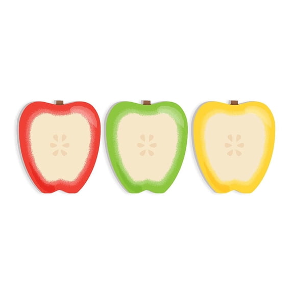 Apple Shaped Sticky Note Pad Assortment / 2 7/8” x 3 1/4” Modern Sticky Notes / Set Of Three Teacher Appreciation Sticky Note Pad Designs / Made In USA