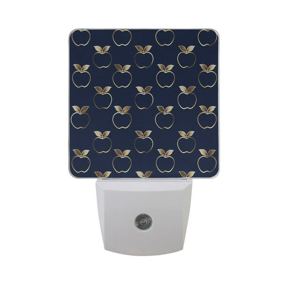 Apple Silhouette Night Light 2 Pack LED Nightlight Plug into Wall Dusk to Dawn Sensor Soft White