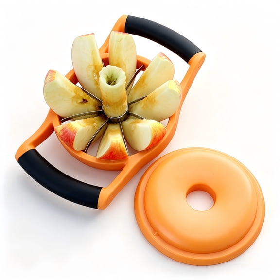 Apple Slicer Corer Cutter, 8-Blade Stainless Steel Fruit Slicer with Non-Slip Handle & Protective Base, Heavy Duty Apple Cutter Tool for Apples, Pears & More