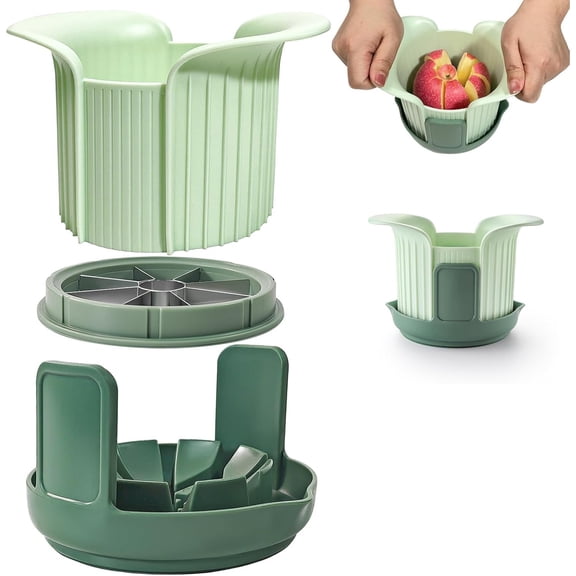 Apple Slicer and Corer, Upgraded Heavy Duty Apple Cutter Slicer with Stand, Cut Apples All The Way Through, Stainless Steel Blade Apple Cutter 8 Slices with Comfort Handle, Up to 3.5 IN Apples